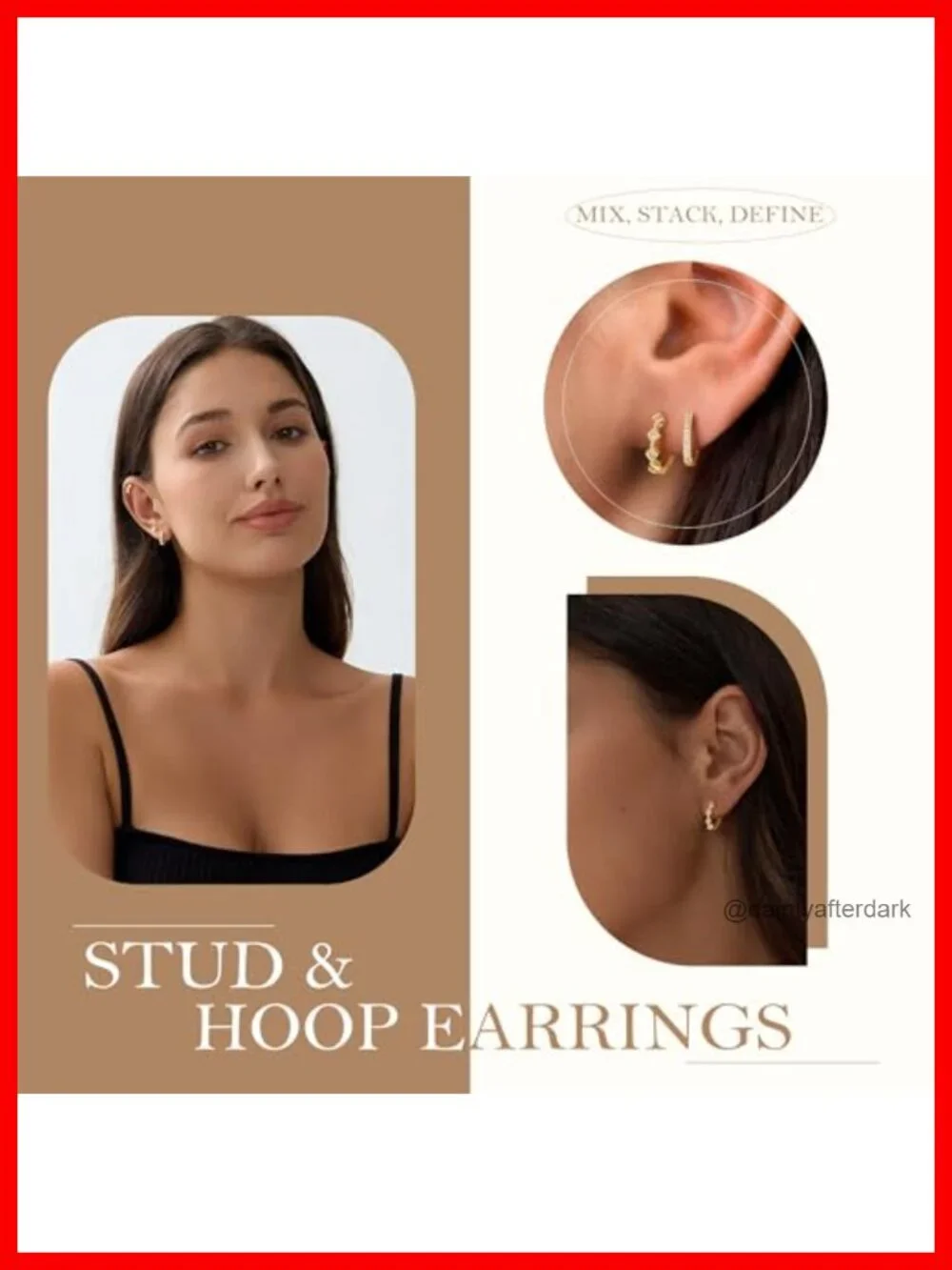 5 Pairs Gold Hoop Earrings for Women with CZ, Hypoallergenic 14K Gold Plated